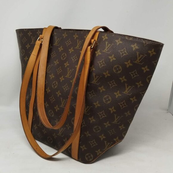 Louis Vuitton Sac Shopping Monogram Canvas Leather Tote Shoulder Bag Authentic - Picture 4 of 13
